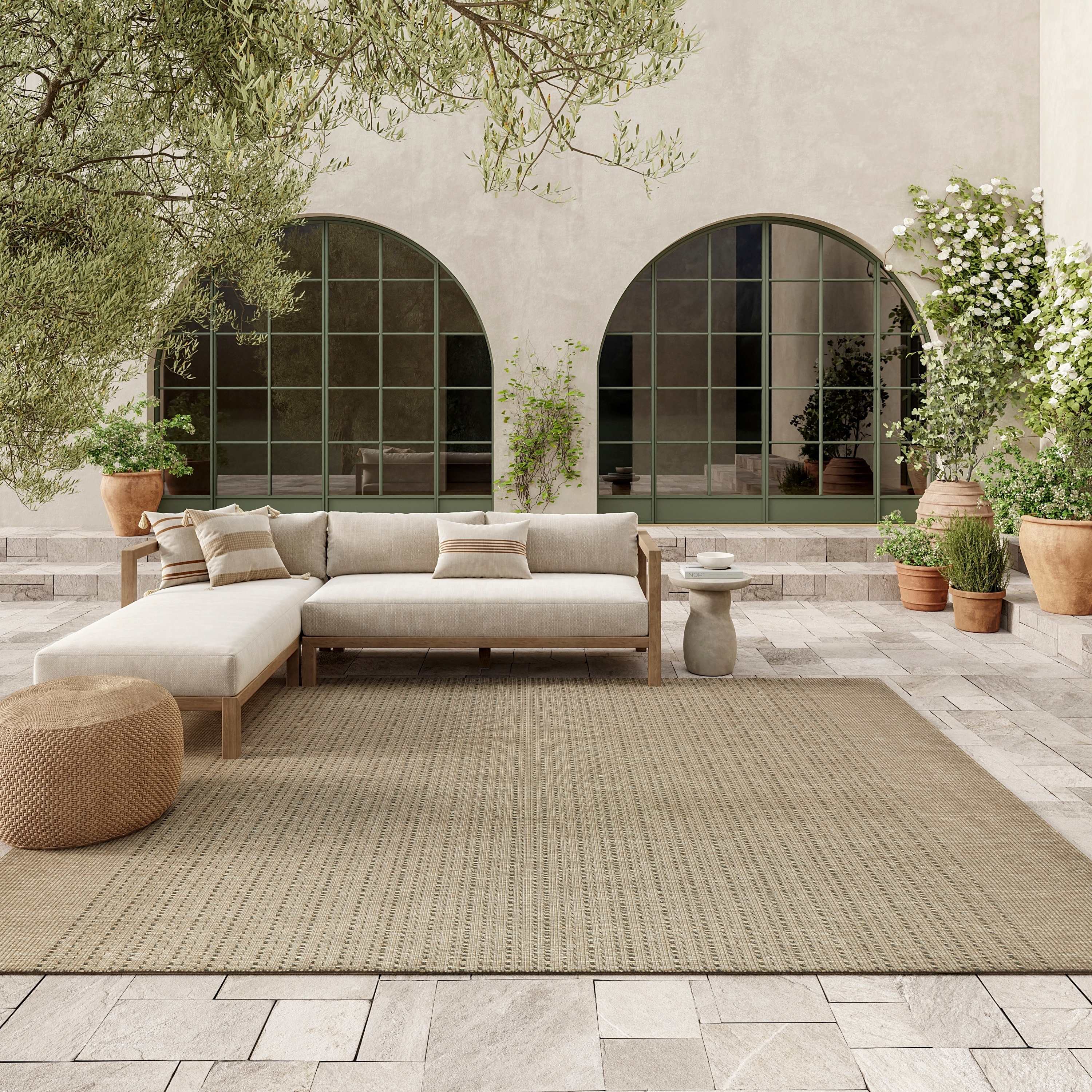 Nourison Tulum Indoor/Outdoor Striped Area Rug