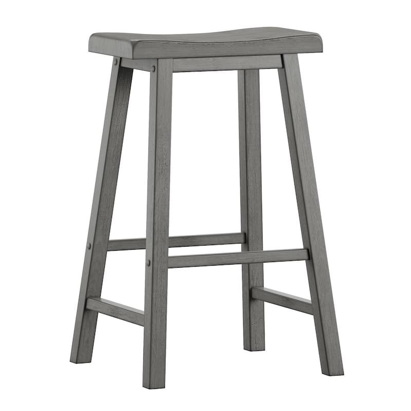 Salvador II Saddle Seat Backless Bar Stools (Set of 2) by iNSPIRE Q Classic - Grey