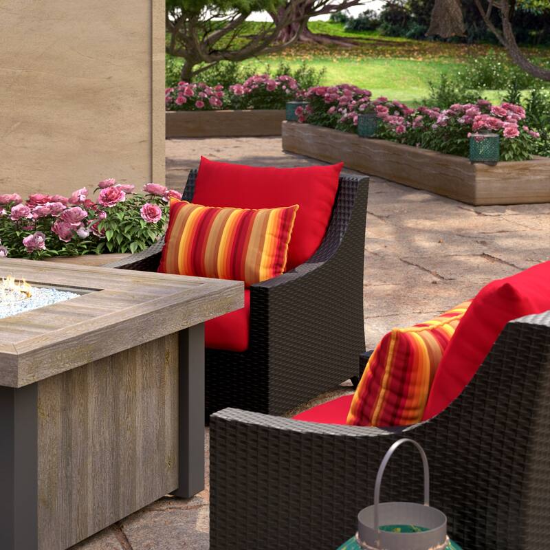 Deco 5 Piece Sunbrella Outdoor Patio Fire Chat Set