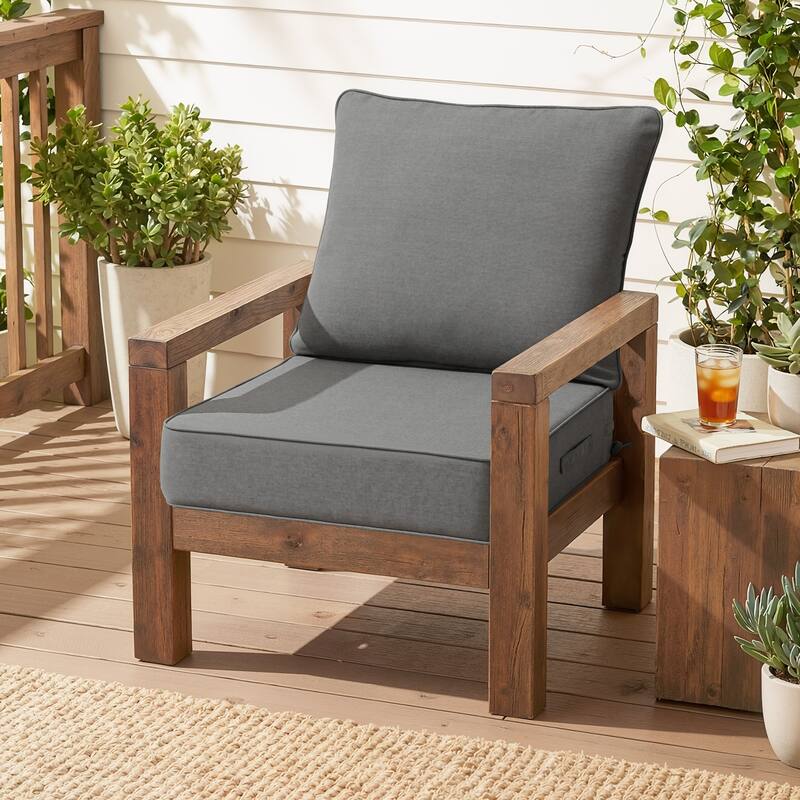 Crestlive Products Outdoor Premium Deep Seat Cushion Set - 1PC - Light Grey