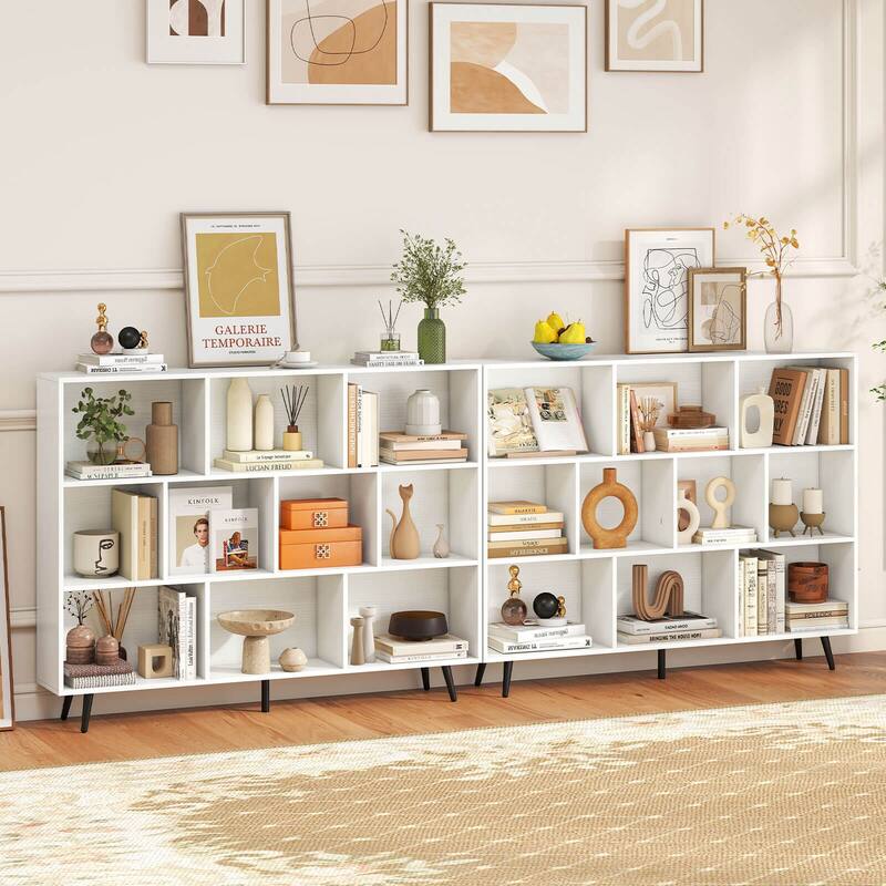 Costway 7/8/10/10 Cube 31.5"/39.5"/47"/55" Bookcase with 4/5 Metal