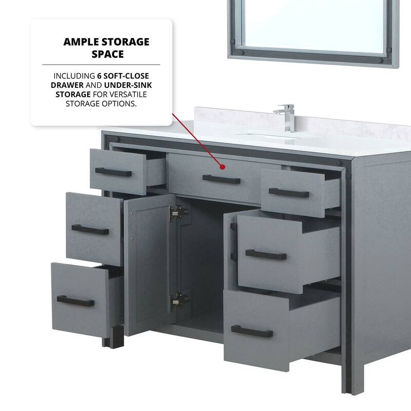 Lexora Ziva 48 inch single Bathroom Vanity Countertop With Sink