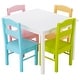 preview thumbnail 1 of 10, Costway 5 Piece Kids Wood Table Chair Set Activity Toddler Playroom Multi