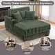 preview thumbnail 16 of 53, 41.7" W Upholstered Plush Corduroy Chaise Lounge with Pillows