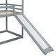 preview thumbnail 11 of 46, Twin Over Twin Bunk Bed with Roof, Slide & Ladder, Playhouse-Inspired Design, Safe & Fun, Multiple Installation Options, Grey