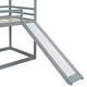 preview thumbnail 43 of 46, Twin over Twin Sturdy Wood Bunk Bed with Roof, Slide and Ladder, White