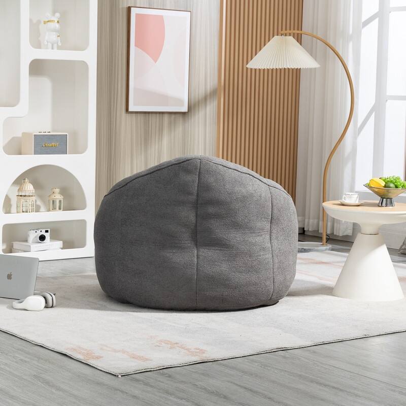 Compressed Foam Bean Bag Chair with Footrest - Plush Lounger for Modern Living Spaces