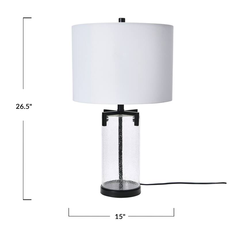 Transparent Bubble Glass and Metal Table Lamp