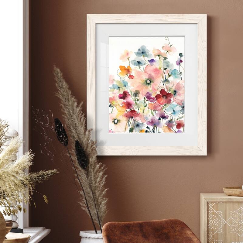 Poppies and Sweetpeas-Premium Framed Print - Ready to Hang