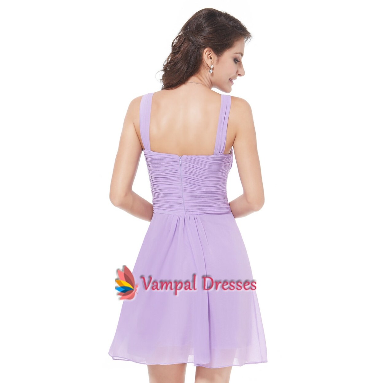lilac chiffon bridesmaid dress