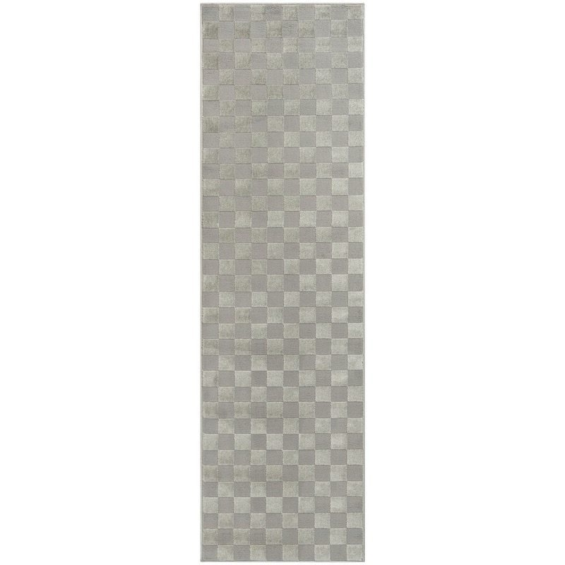 Nourison Serenity Home Indoor only Geometric Area Rug - 2' 2" x 7' 6" - Grey