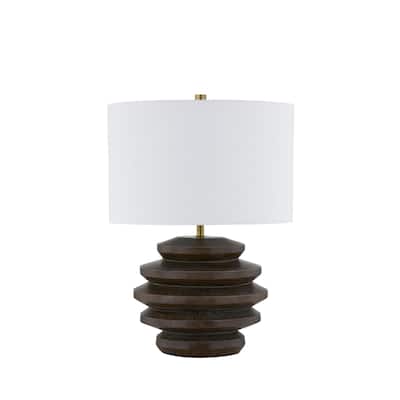 Martin 10" Table Lamp with Linen Shade, Brown (Set of 2)
