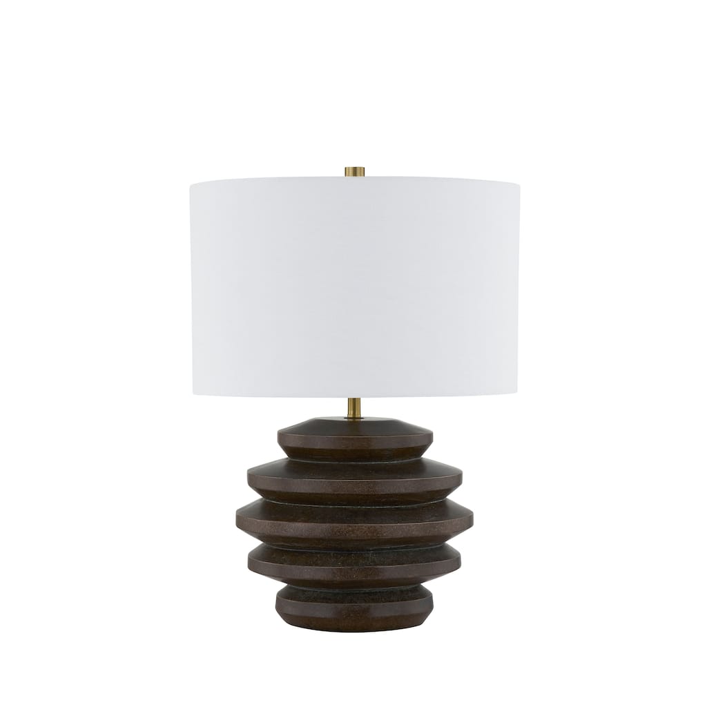 Martin 10" Table Lamp with Linen Shade, Brown (Set of 2)