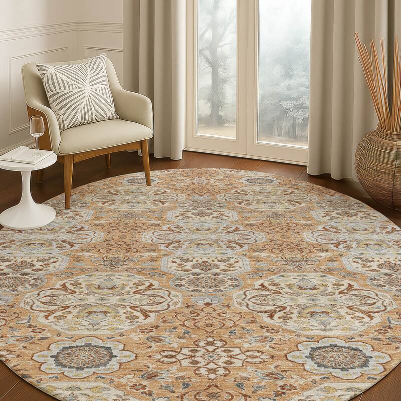 Machine Washable Indoor/ Outdoor Global Budden Chantille Rug