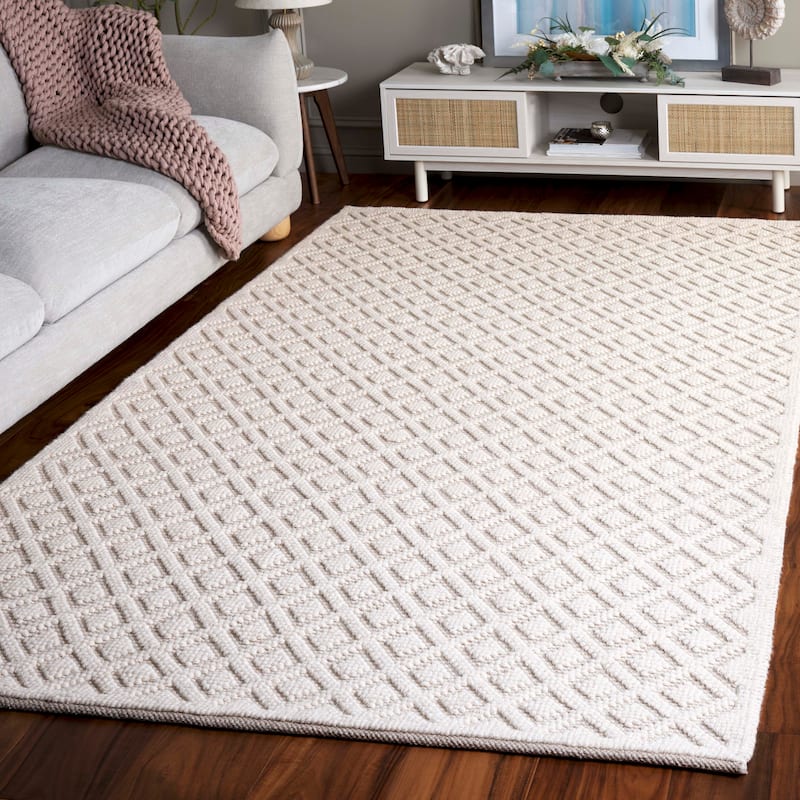 SAFAVIEH Handmade Vermont Latrice Wool Rug - 3' x 5' - Ivory