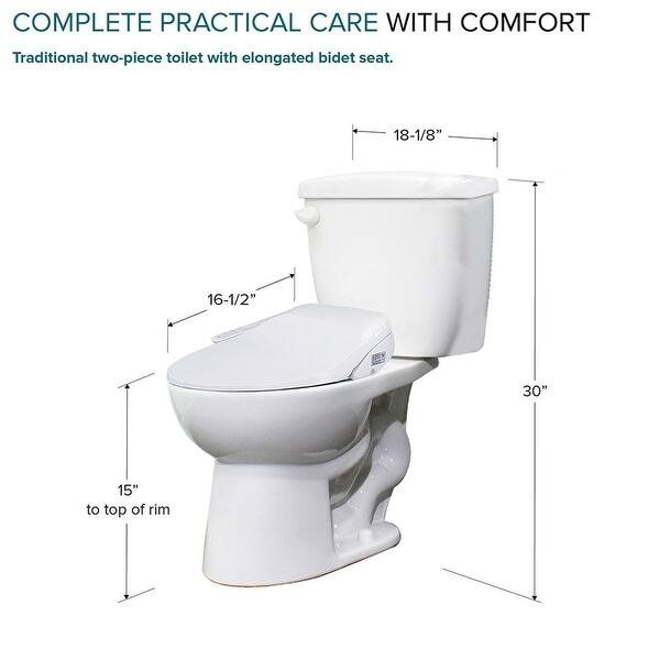 Transolid 2Piece Toilet Kit with Bidet Seat and Wax Ring, White 28