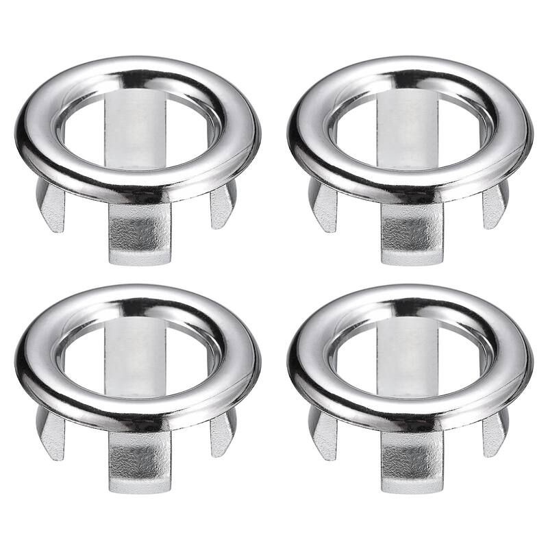 4Pcs 25mm Sink Trim Overflow Cover Ring Hole Insert in Round Caps Silver
