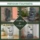 preview thumbnail 4 of 6, Hanover 38-In. 4-Tier Stacked Stone Indoor or Outdoor Garden Fountain with LED Lights for Patio, Deck, Porch
