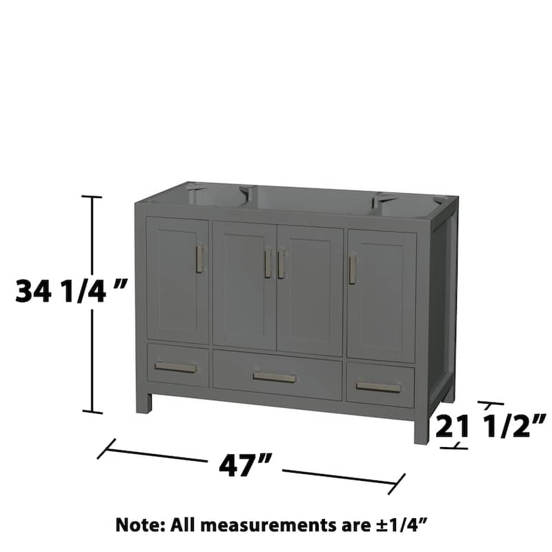 Wyndham Collection Sheffield 48" Hardwood Vanity Cabinet and Medicine