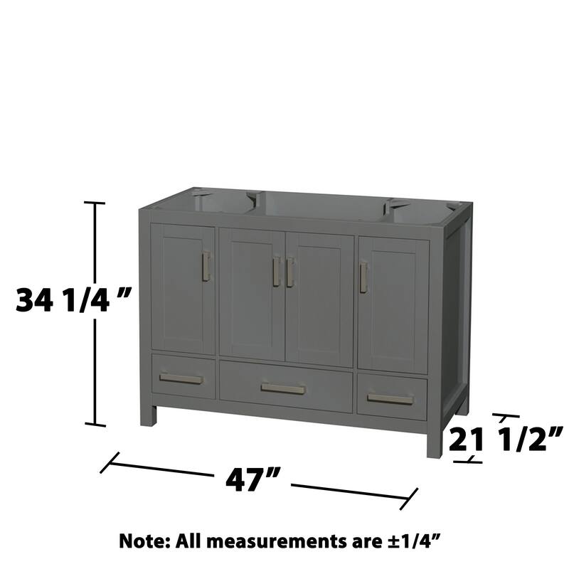 Wyndham Collection Sheffield 48" Hardwood Vanity Cabinet and Mirror -