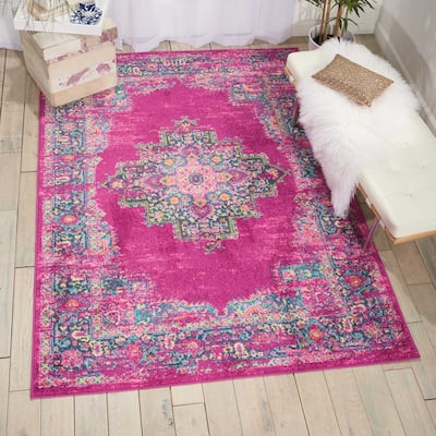 Porch & Den Dobbin Vintage Persian Medallion Farmhouse Area Rug
