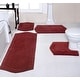 preview thumbnail 91 of 165, Waterford Collection 100% Cotton Non-Slip Bathroom Rug Set, Machine Washable Bath Rug, 4 Piece Bath Mat Set with Contour Red