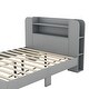 preview thumbnail 25 of 25, Twin/Full Platform Bed with Bookshelf Headboard & Storage Shelves