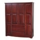 preview thumbnail 26 of 24, Palace Imports 100% Solid Wood Family 4-Door Wardrobe Armoire with Metal or Wooden Knobs