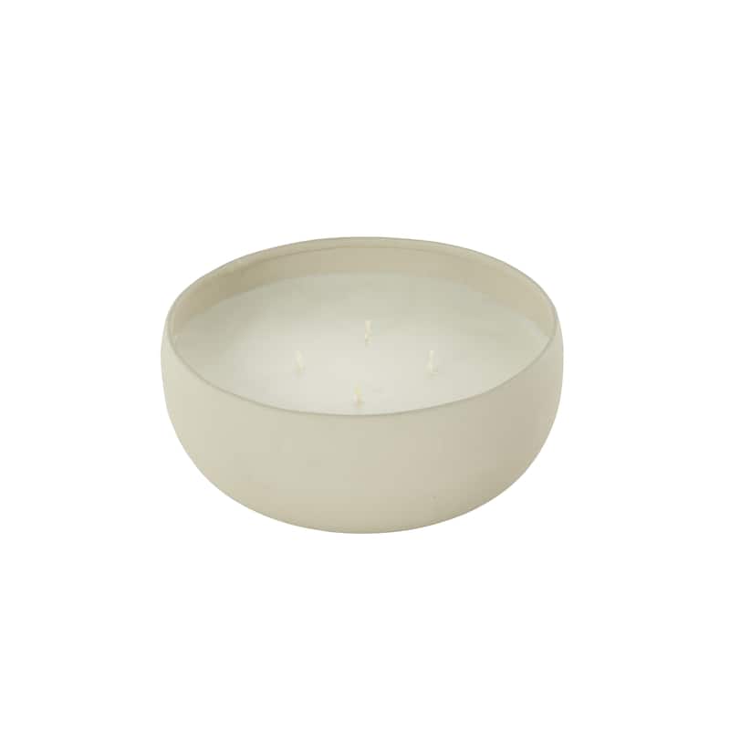 Metal Scented Textured 34oz 4 Wick Decorative Candle with White Wax - Beige, Black or Cream - Roche River Decor