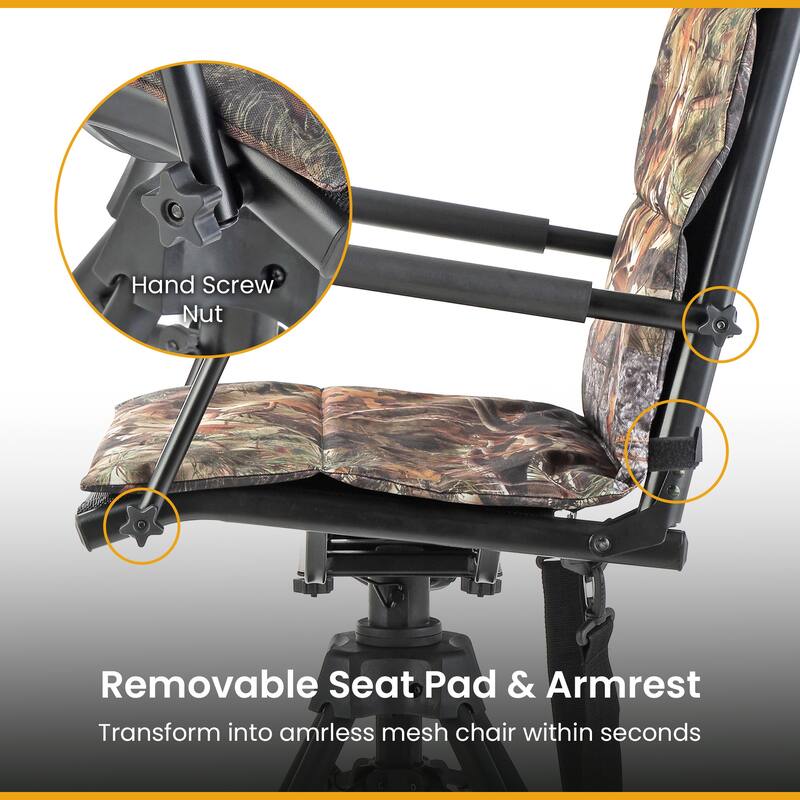 Arrowhead KKS0347U Wide Folding Hunting Swivel Blind Chair