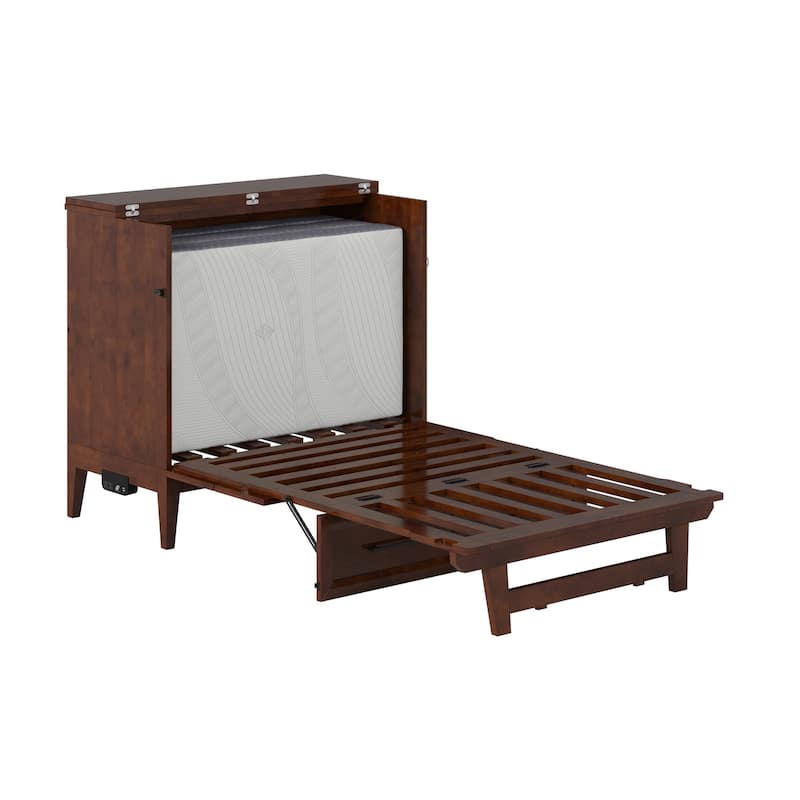 Santa Fe Murphy Bed Chest with Mattress and Built-in Charger