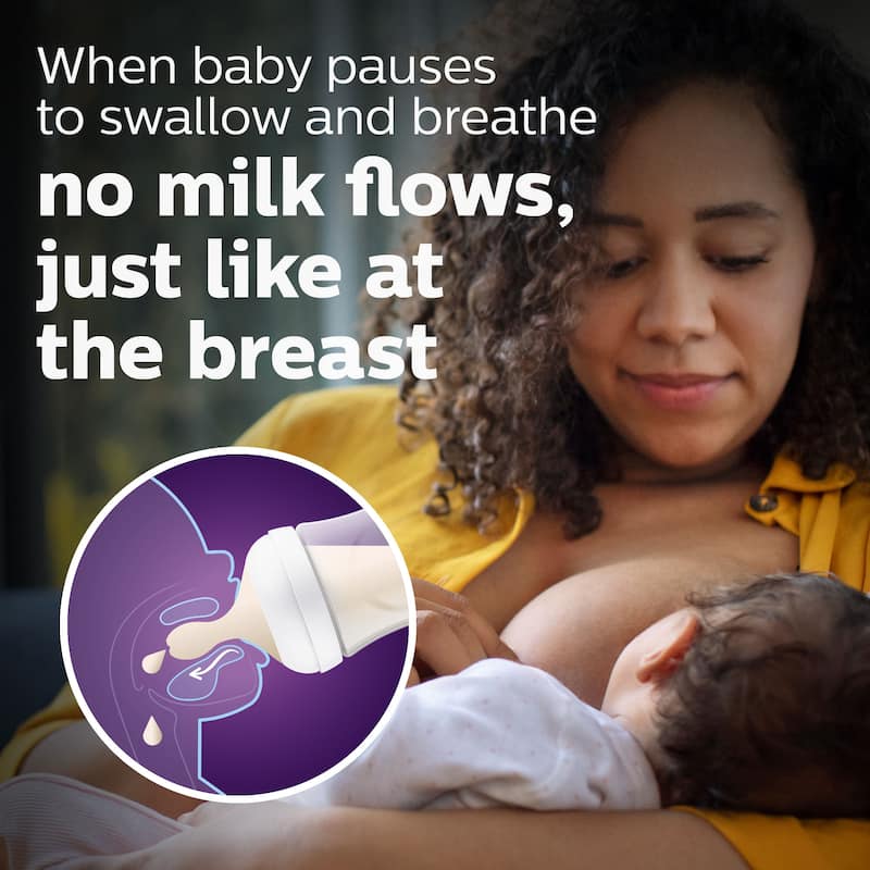 Natural Baby Bottle with Natural Response Nipple 3 Pack in Clear
