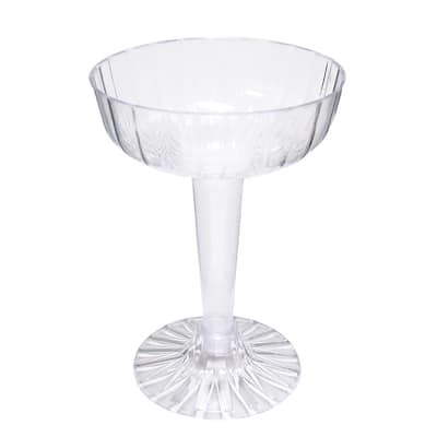 Set of 36 Pcs Clear Plastic Champagne Flute Disposable Cup 4.75in - 4.75" H x 3.25" D