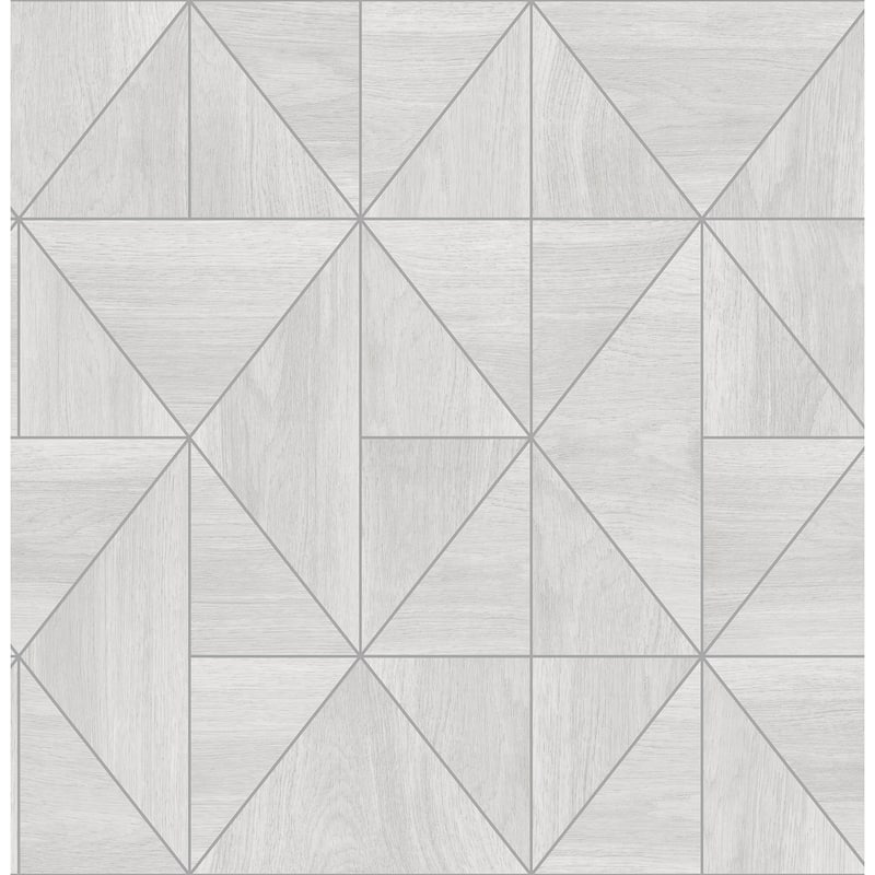A-Street Prints Cheverny Light Grey Geometric Wood Wallpaper