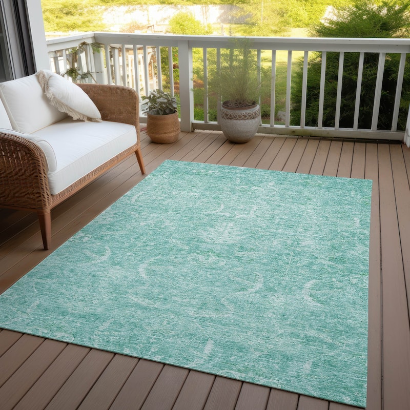 Machine Washable Indoor/ Outdoor Boho Traditional Chantille Rug
