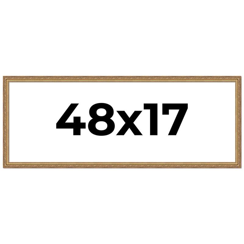 48x17 Frame Red Solid Wood Picture Frame Width 1.75 Inches | Interior Frame Depth 1 13/16 Inches