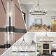 preview thumbnail 7 of 20, Black Wagon Wheel Chandelier Modern Farmhouse Chandelier