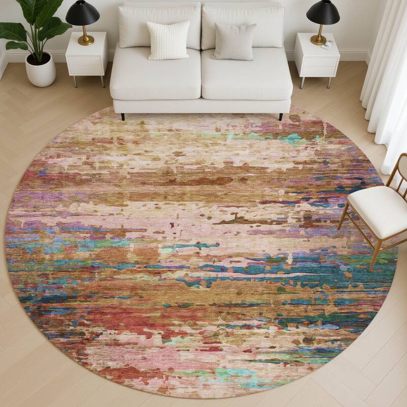 Premium Washable Super Soft Abstract Ombre Mayfield Rug - Sage - 8' x 8'
