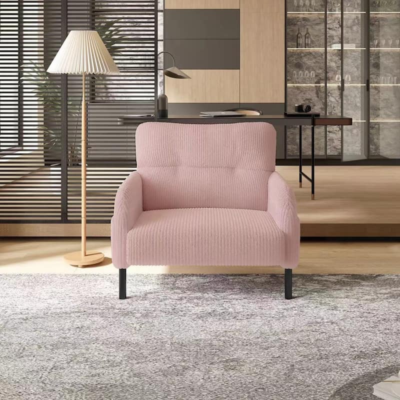 Comfortable Monochrome Single Person wide Seat Chair, Suitable for Living Rooms and Bedrooms