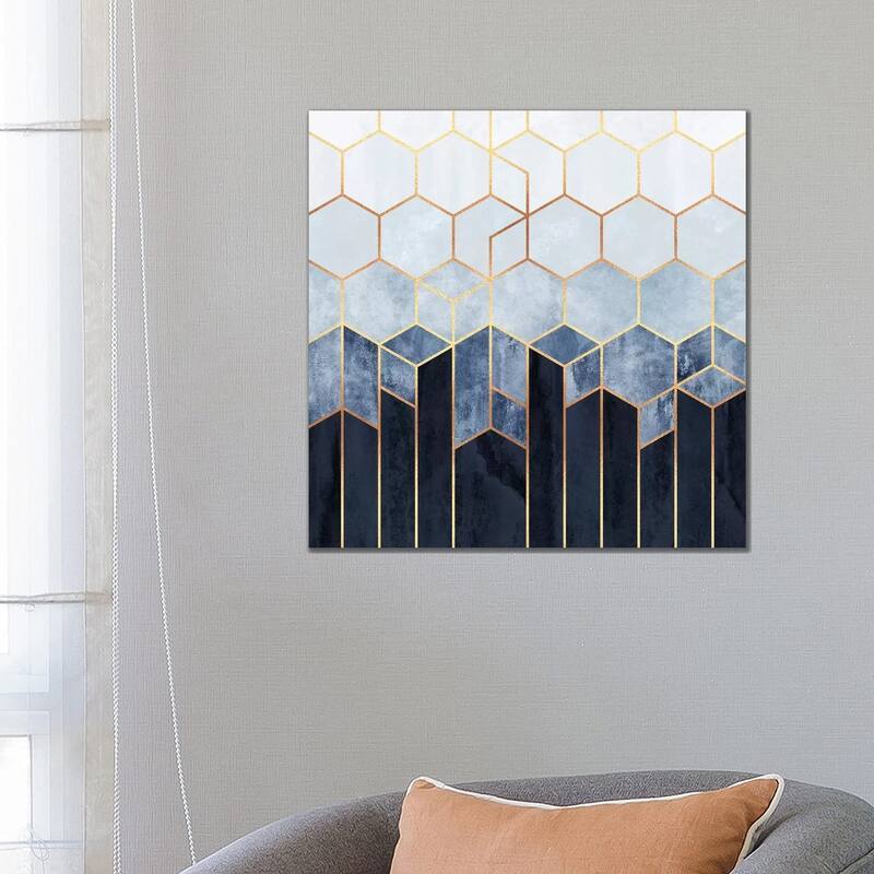 iCanvas 'Soft Blue Hexagons' by Elisabeth Fredriksson Canvas Print - 26x26x1.5