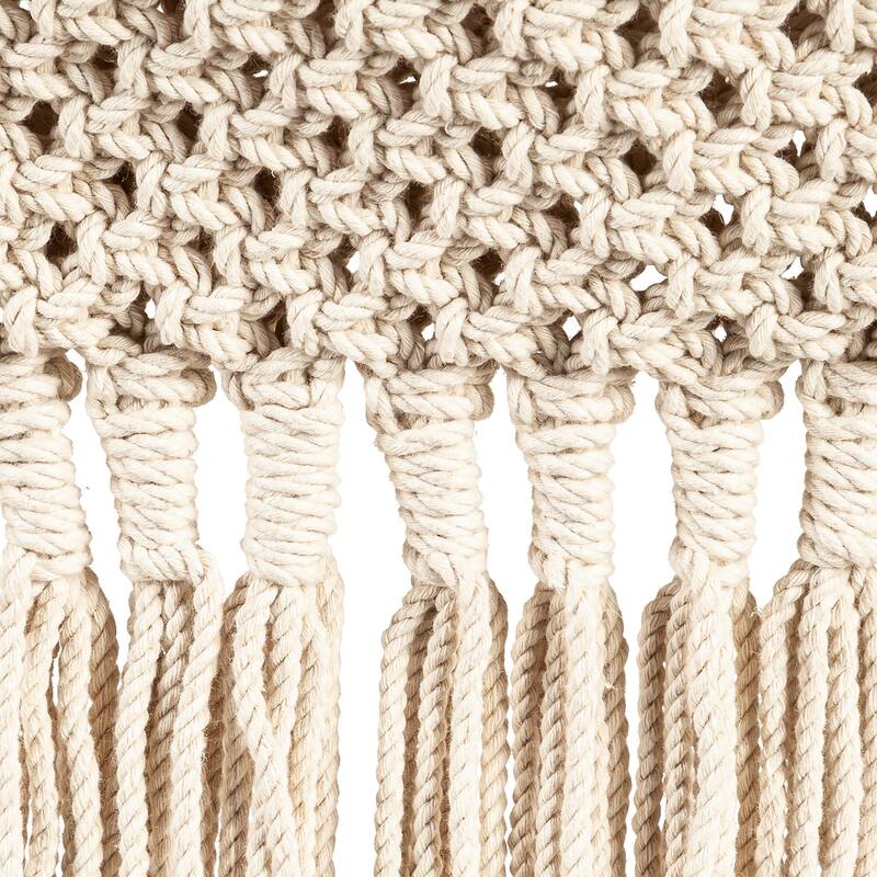 26" Macrame Wall Pocket Plant Cover, Natural