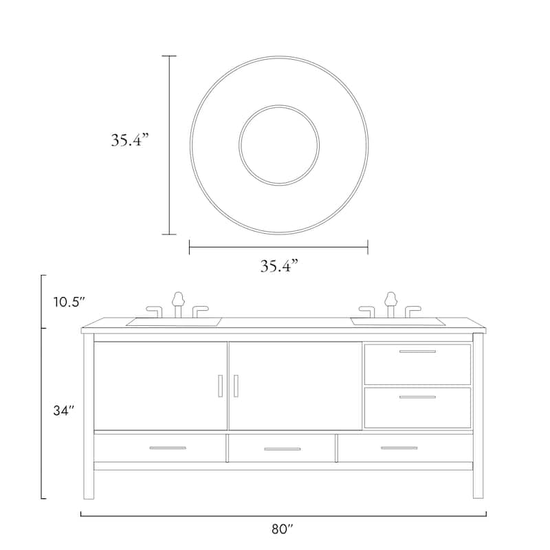 Round Decorative Wall Mirror Sunburst Design with MDF Back 35 Inch - Silver/Chrome - Dia.35.4"*D0.8"