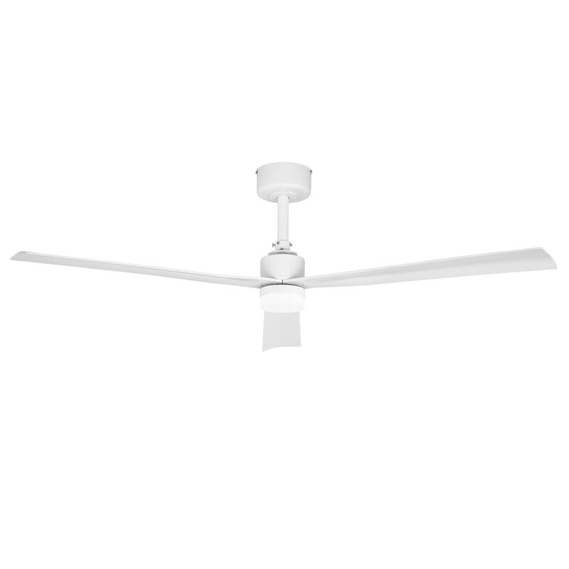 50" Modern White Integrated 3 CCT LED Ceiling Fan with Light and Remote