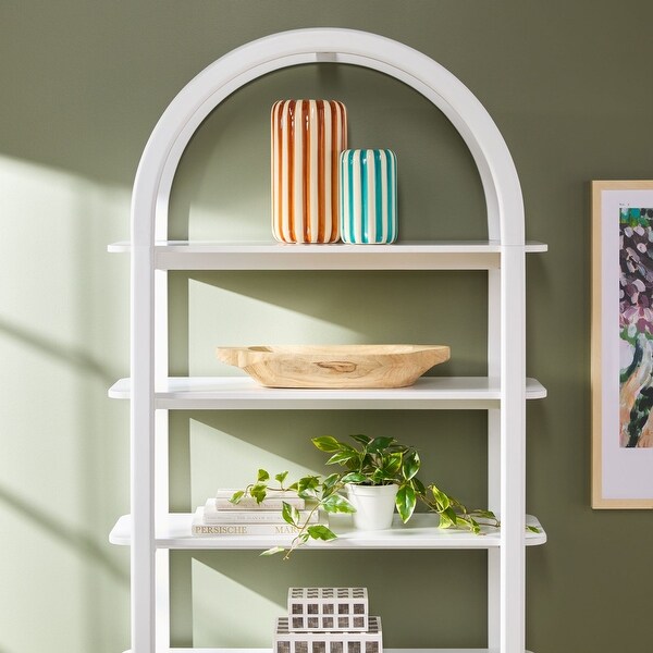 Walker Edison Modern Wood Arched Open Bookcase - On Sale - Bed