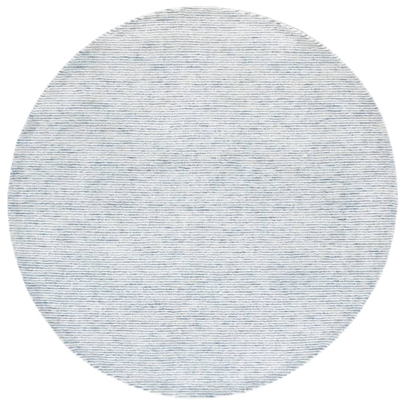 SAFAVIEH Handmade Soho Esmehan Contemporary Wool Rug - 6' Round - Blue/Ivory