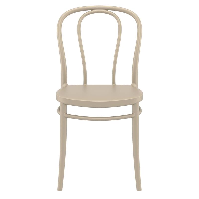 33.5" Taupe Brown Stackable Patio Armless Dining Chair