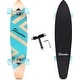 preview thumbnail 1 of 7, 42 in.Geometric Light Blue Longboard Skateboard Drop Through Deck Complete Maple Cruiser Freestyle, Camber Concave Blue