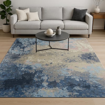 HomeRoots Abstract Contemporary Rectangle Area Rug - 120.00 in. x 96.00 in. x 0.25 in.