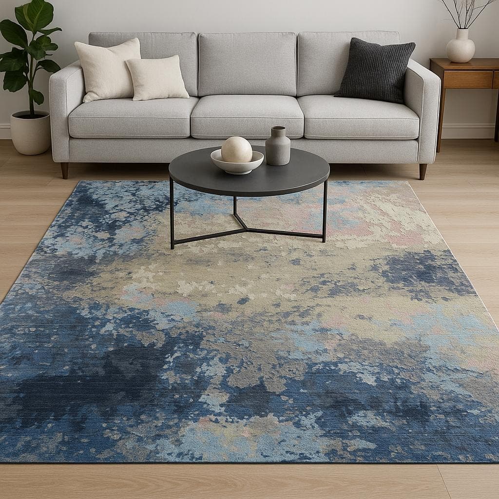 HomeRoots Abstract Contemporary Rectangle Area Rug - 120.00 in. x 96.00 in. x 0.25 in.