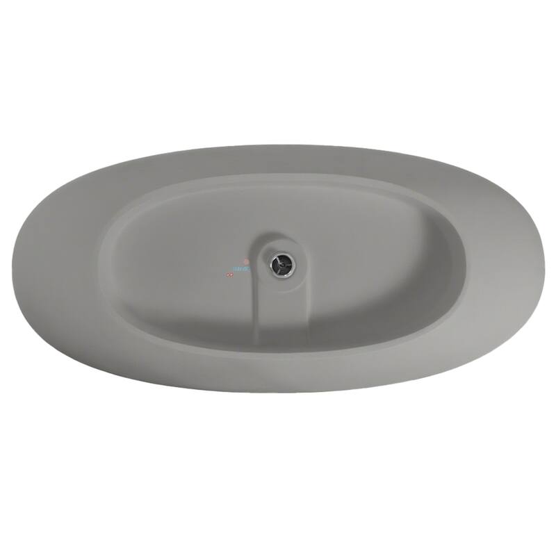 65" Matte Grey Solid Surface Bathtub